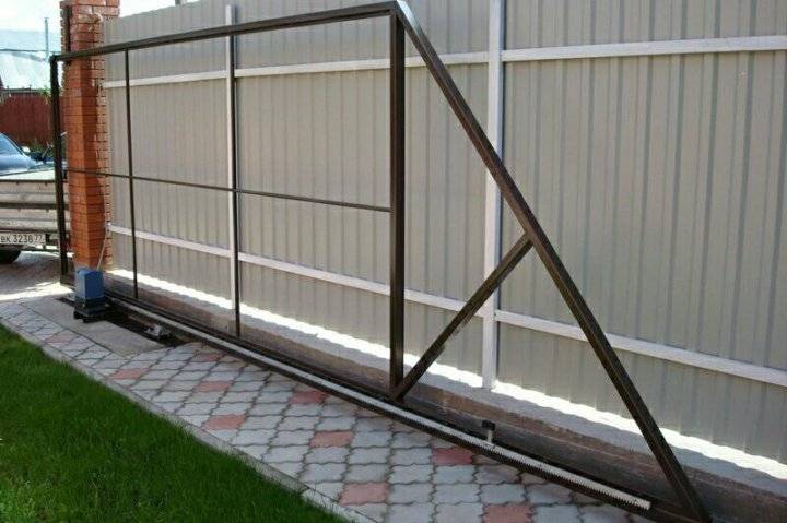 Каркас откатных ворот под зашивку профнастил/штакетник/панели 3Д